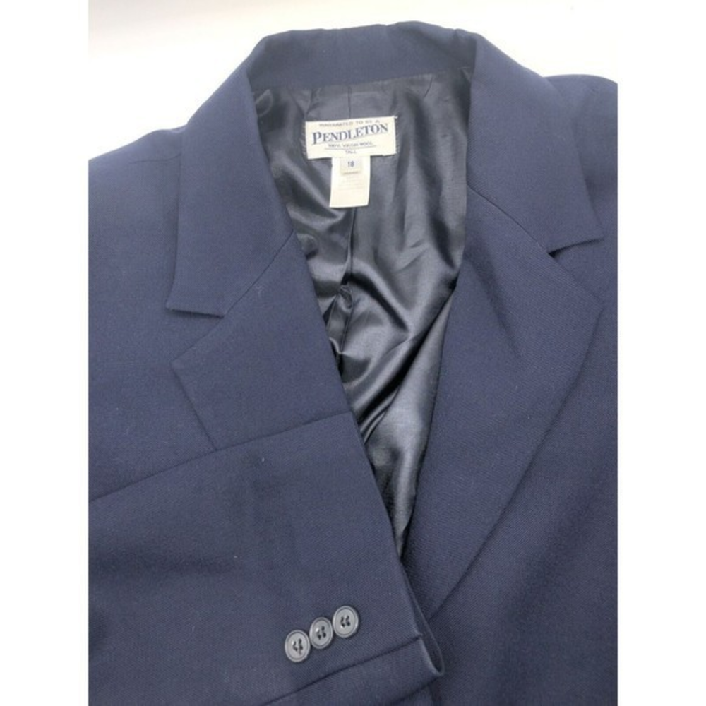 Pendleton Mens Blazer Sport Coat Jacket Two‎ Button Navy Blue Wool 18 Tall
